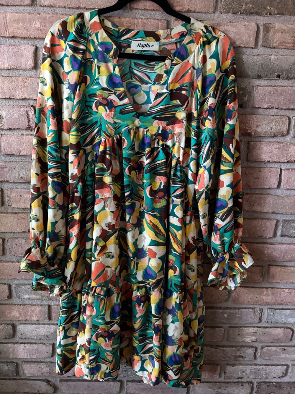 Haptics Green Floral Print Mini Dress